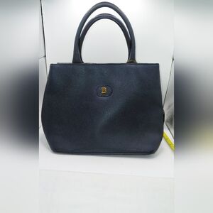 Vtg Bally Blue Saffiano Leather Tote GVC